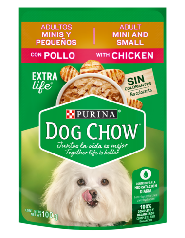 DOG CHOW ADULTOS MINIS Y PEQUEÑOS CON POLLO 100 GR