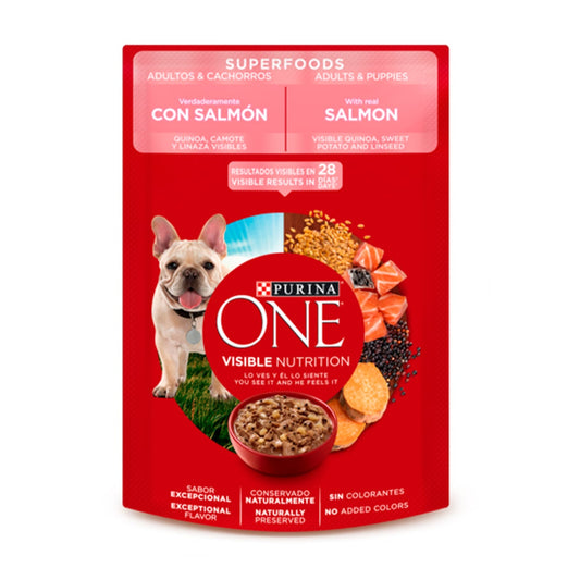 PURINA ONE SUPER FOODS PERROS CACHORROS Y ADULTO 85 gr